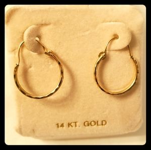 14 kt gold, Hoop Earrings, New, Never Worn